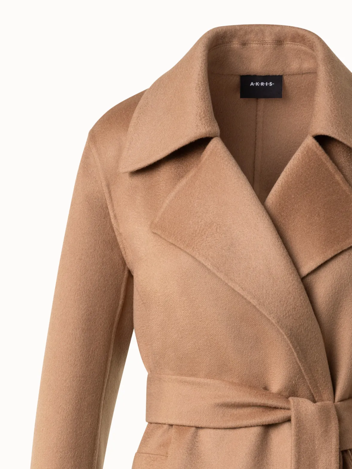 100% Kaschmir-Wickelmantel im Trench-Stil