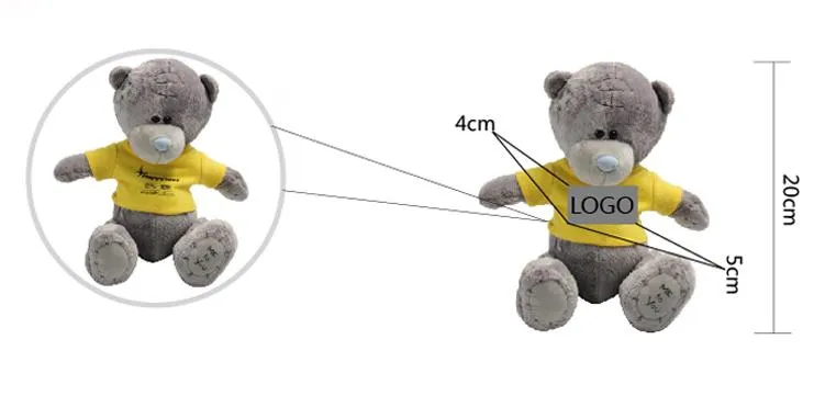 20cm Colourful Knitted Teddy Bear Plush Toy
