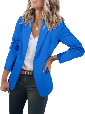 Blazers for Women Business Casual Suit Jackets Slim Fit Dressy Office Work Outfits Lightweight One Button Cardigan