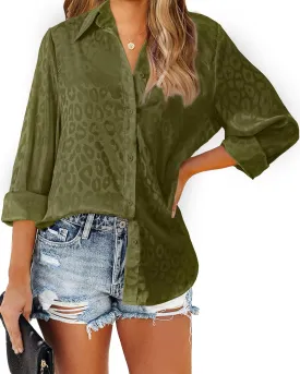 BTFBM Button Down Satin Blouses for Women Dressy Casual Lapel V Neck Long Sleeve Shirts Loose Business Work Tops 2024