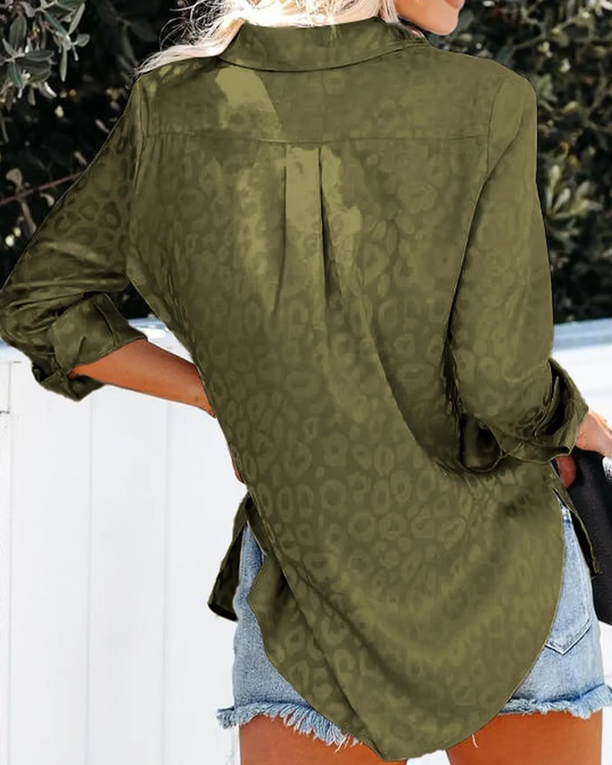 BTFBM Button Down Satin Blouses for Women Dressy Casual Lapel V Neck Long Sleeve Shirts Loose Business Work Tops 2024