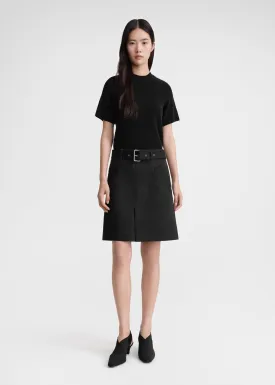 Cotton trench skirt black