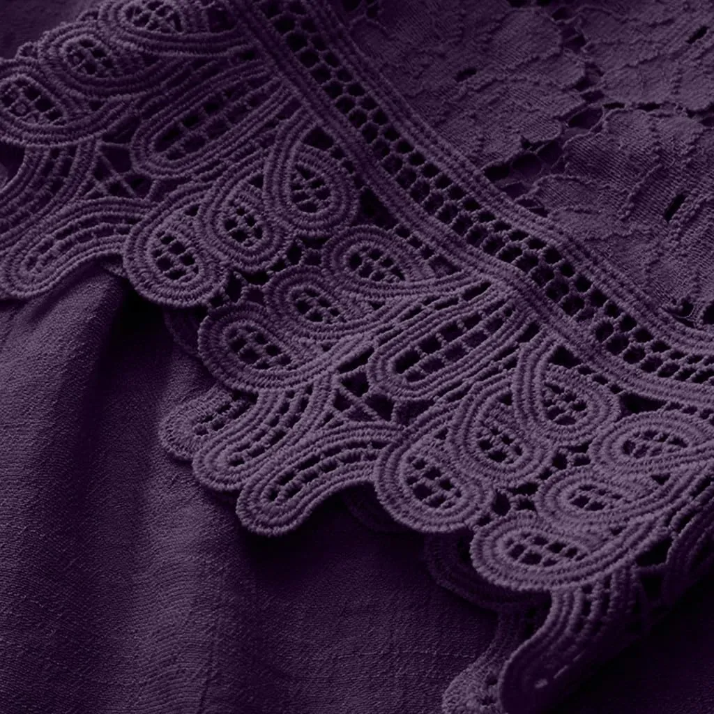 Finelylove Womens Cotton Linen Embroidered Tops Loose Fit 3/4 Sleeve Boho Peasant Blouse Lace Shirts Summer Clothes 2025