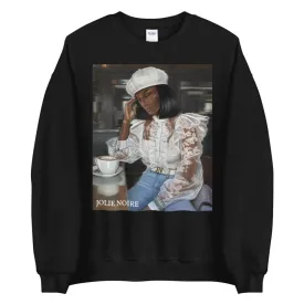 Girl In Cafe Sweatshirt- Black
