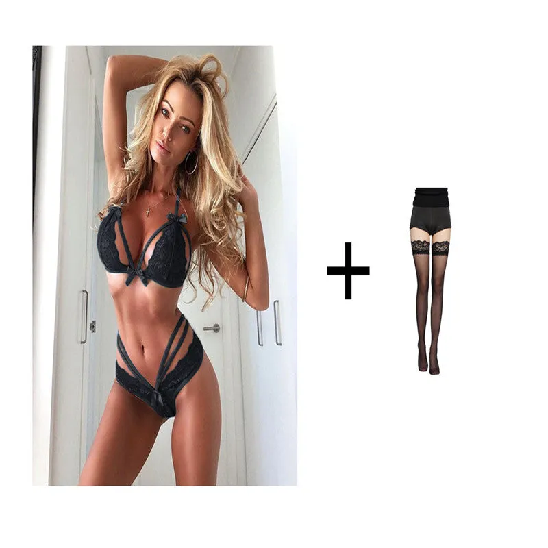 Lace sexy lingerie 3 pieces set or 2 pieces set