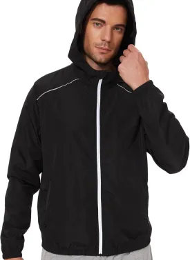 LAZAWG Lightweight Waterproof Rain Jacket Men Windproof Raincoat with Hood for Golf Cycling Running Ventures