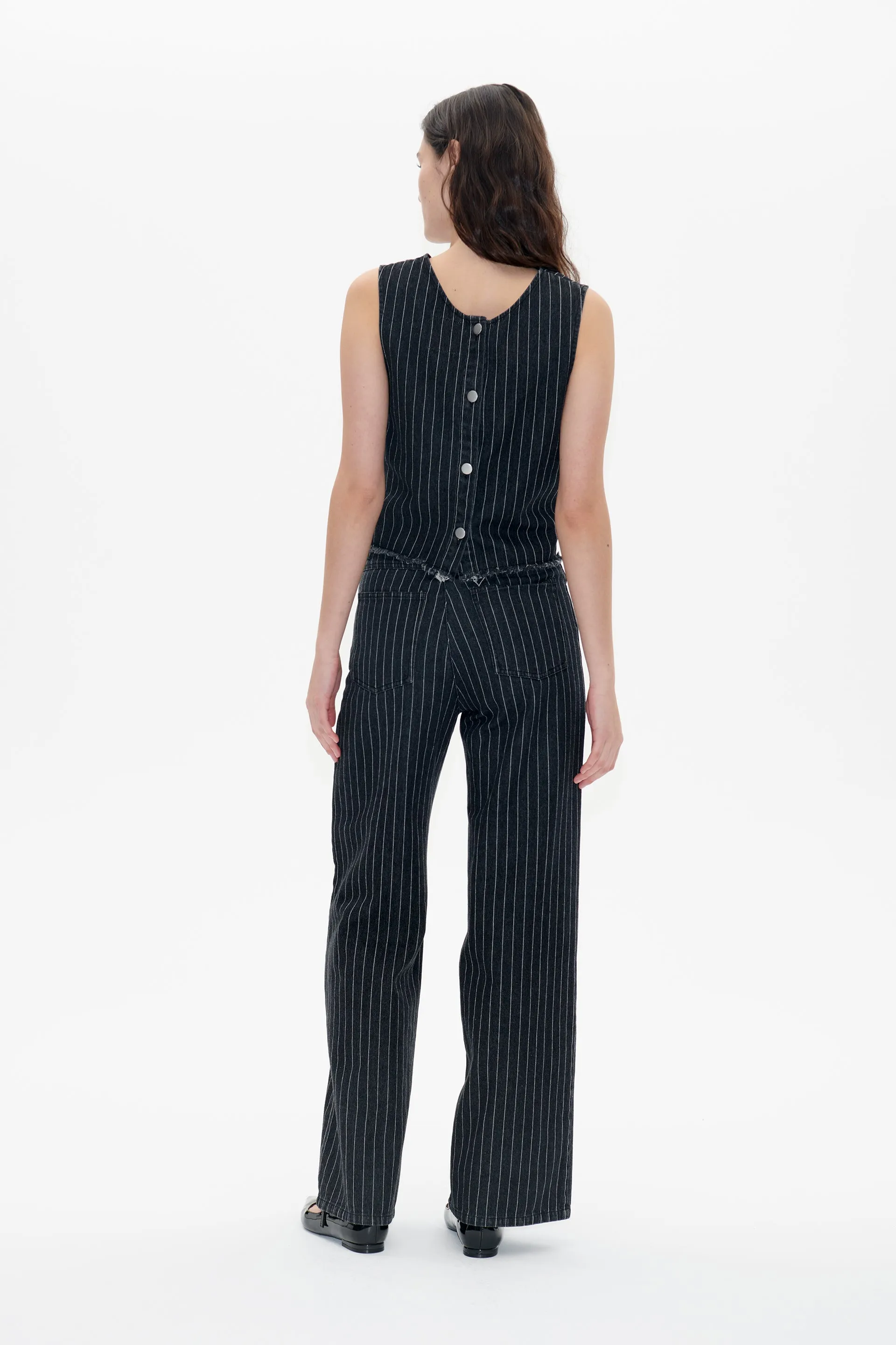 MADINE | Black Pinstripe Denim