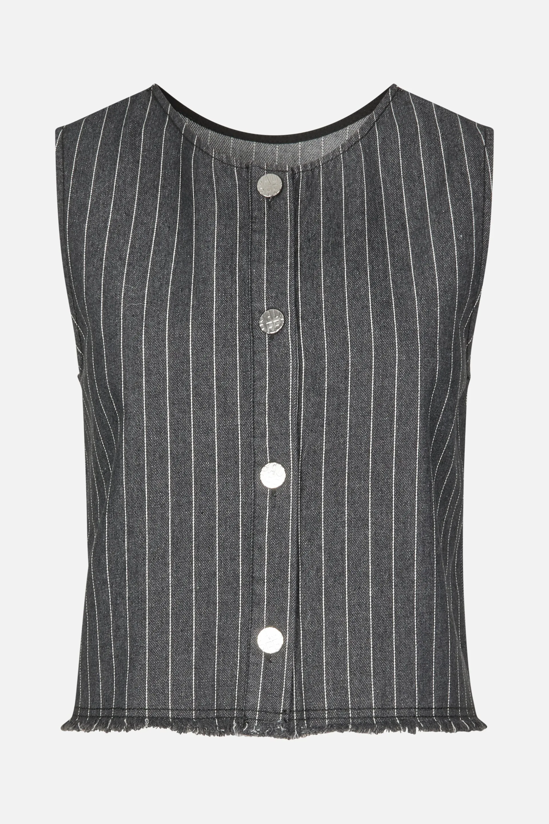 MADINE | Black Pinstripe Denim