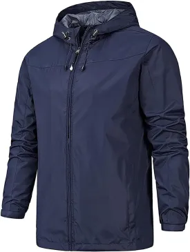 Men's Rain Jackets Waterproof With Hood Windbreaker Jacket Outdoor Lightweight Shell Coat For Jacket, XL-5XL