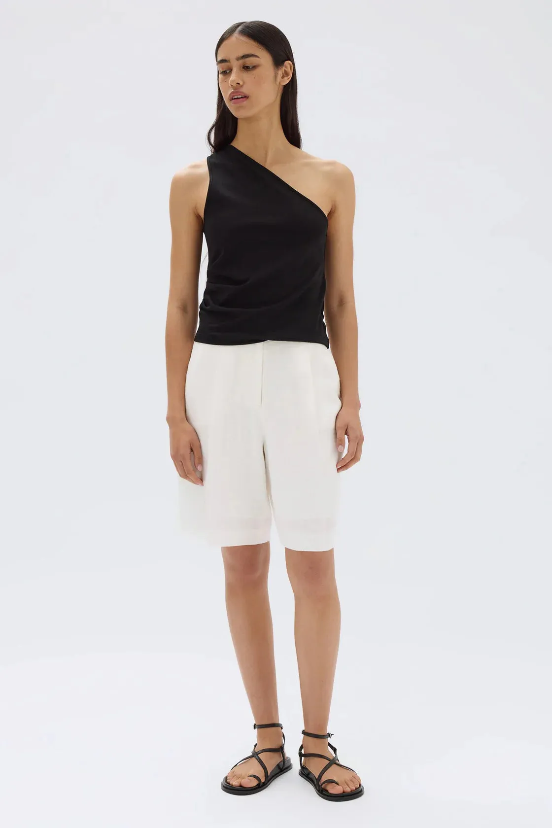 Orchid Jersey One Shoulder Top - Black
