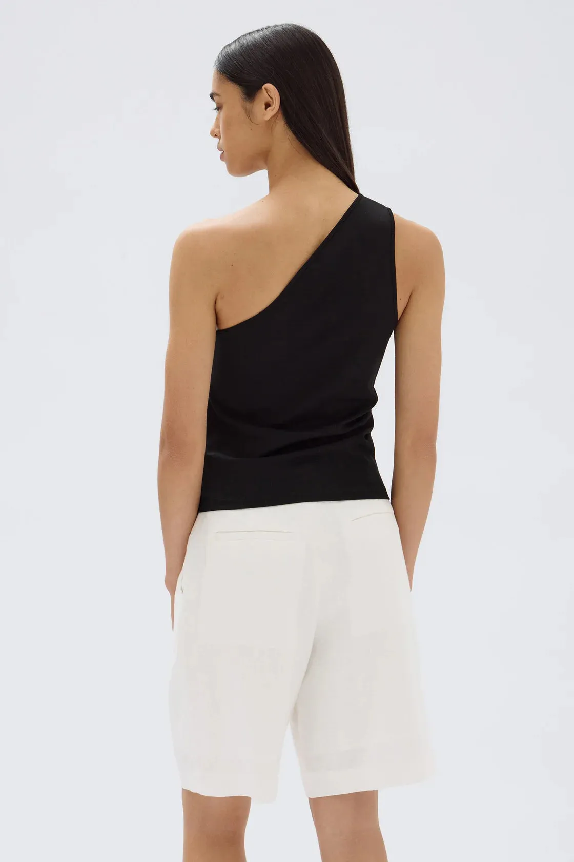 Orchid Jersey One Shoulder Top - Black