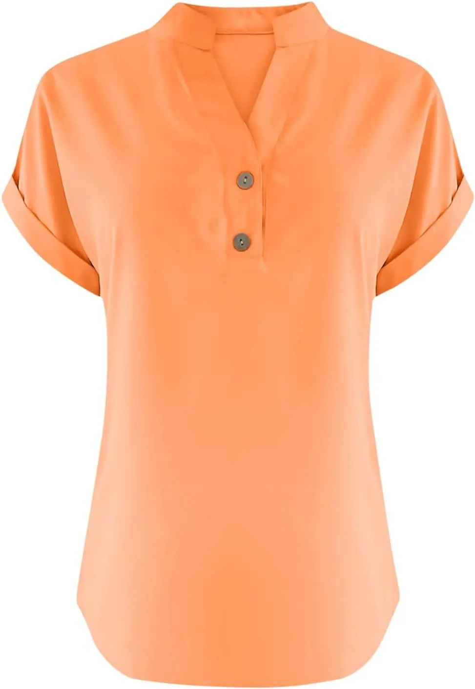 Summer Tops for Women 2025 Trendy Short Sleeve Cotton Linen Shirt Casual Button v Neck Tunic Blouses Outfits