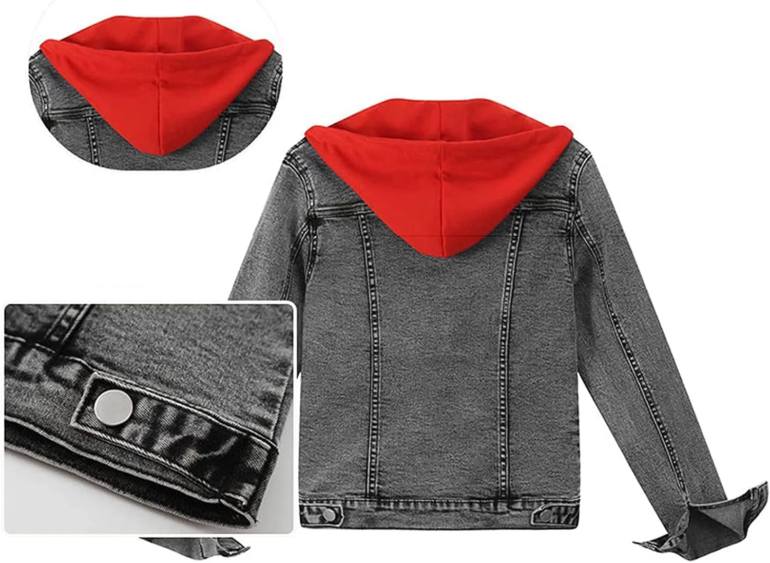 Women Denim Jacket With Hood,2021 Vintage Button Down Distressed Coat Short Jean Jacket Cute Coat With Pocket