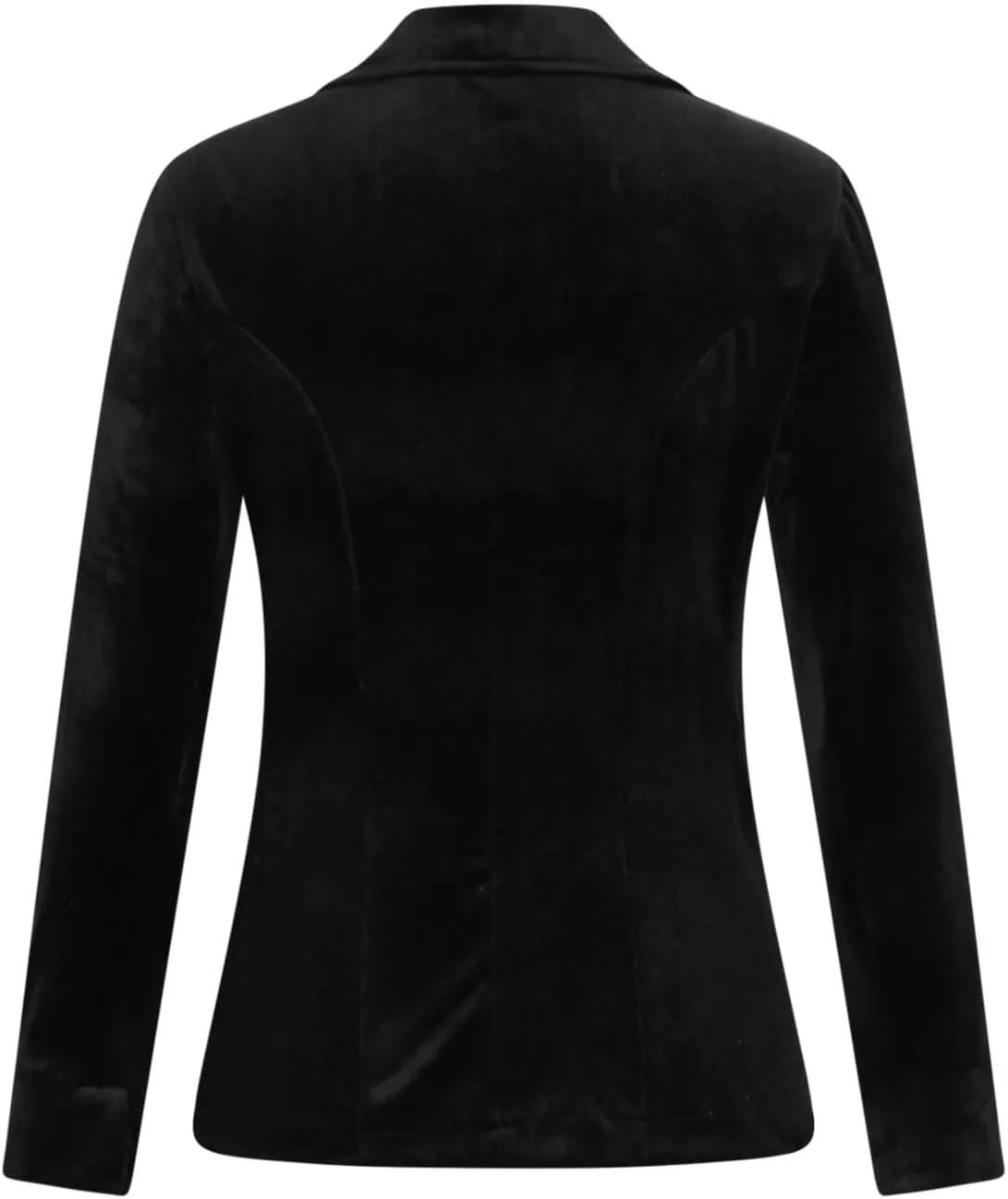 Women's Velvet Retro Jacket Long Sleeve Solid Color Casual Lapel Mid-Length Top Slim Fit Business Blazer Shirts Tops