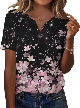 Zeagoo Womens Summer Tops Casual Short Sleeve V Neck Shirts Business Dressy Work Blouses